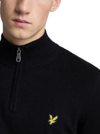 Maglia Lyle & Scott Nero mezza zip misto lana merino KN2112VC JET BLACK LYLE & SCOTT 
