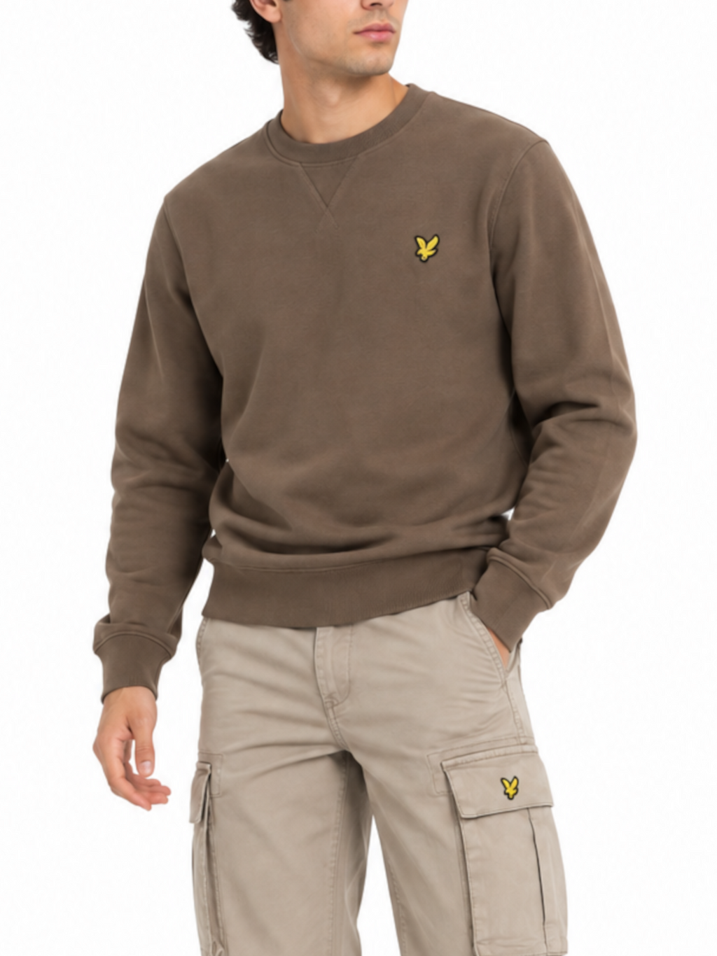Felpa Lyle & Scott Marrone girocollo ML1131 EBONY LYLE & SCOTT 