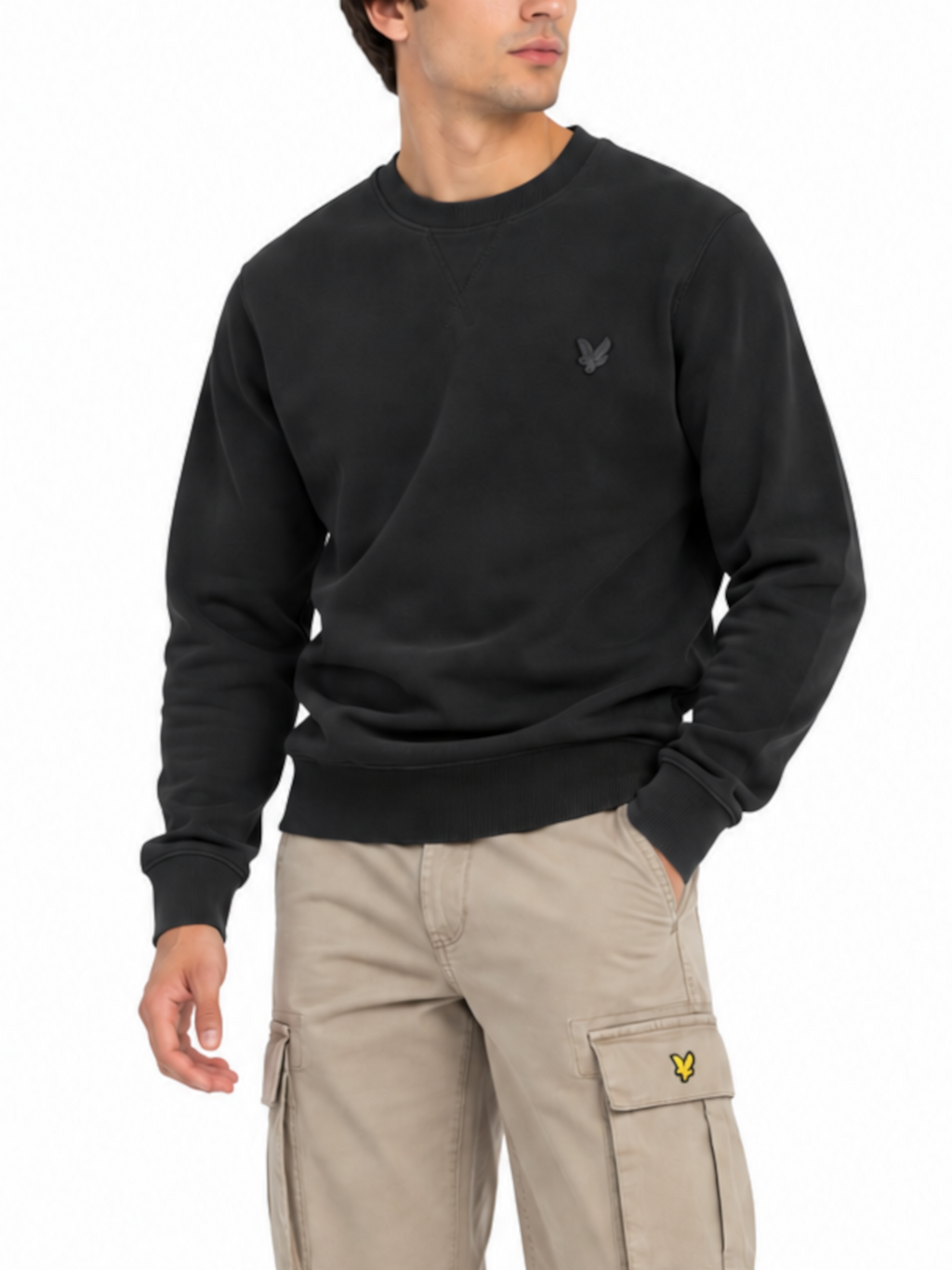 Felpa Lyle & Scott Nero tono su tono girocollo ML1131TON JET BLACK LYLE & SCOTT 