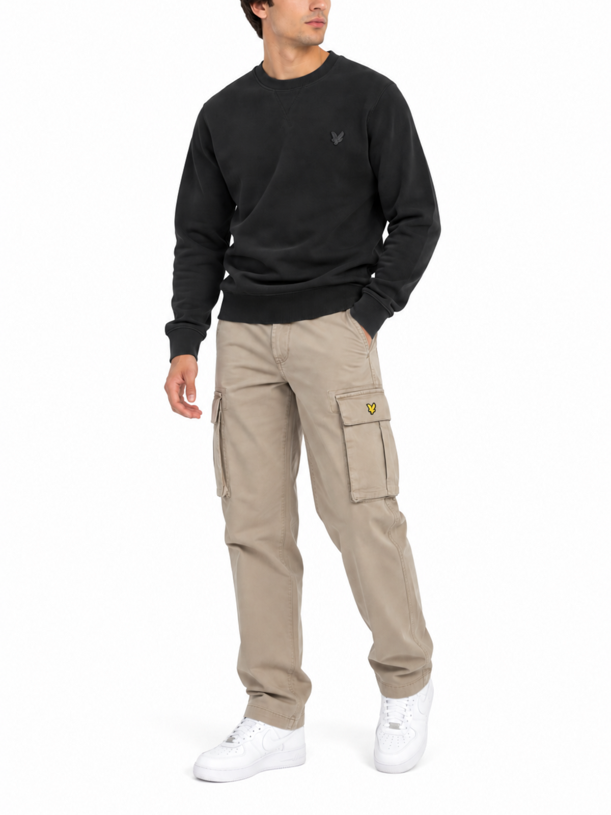 Felpa Lyle & Scott Nero tono su tono girocollo ML1131TON JET BLACK LYLE & SCOTT 