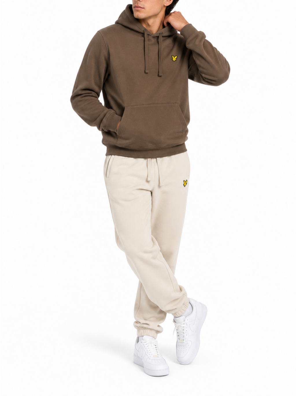 Felpa Lyle & Scott Marrone con cappuccio ML1139V EBONY LYLE & SCOTT 