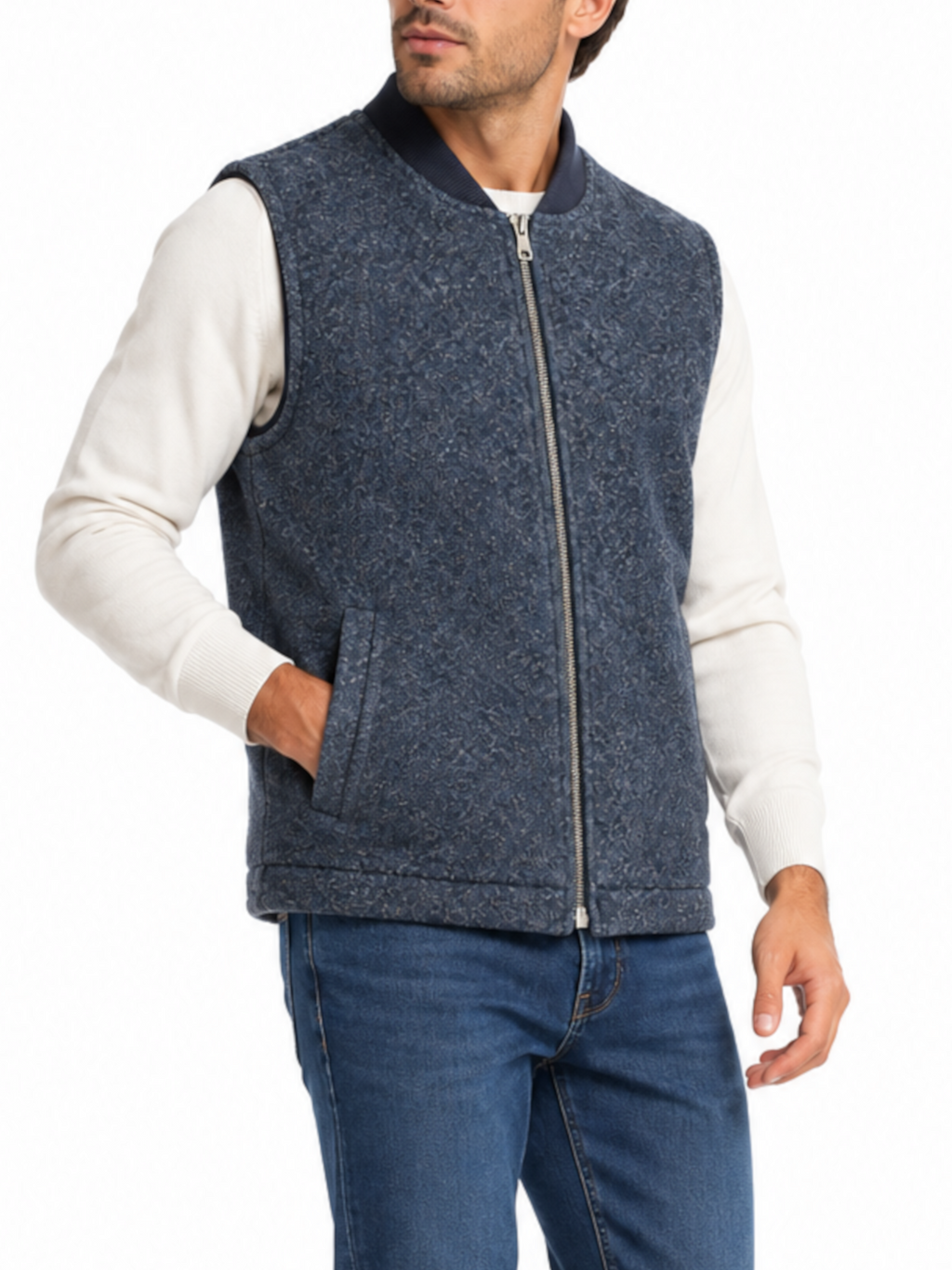 Gilet Mentore Blu basic a quadri COWBOY CINCINNATIJEANS MENTORE 
