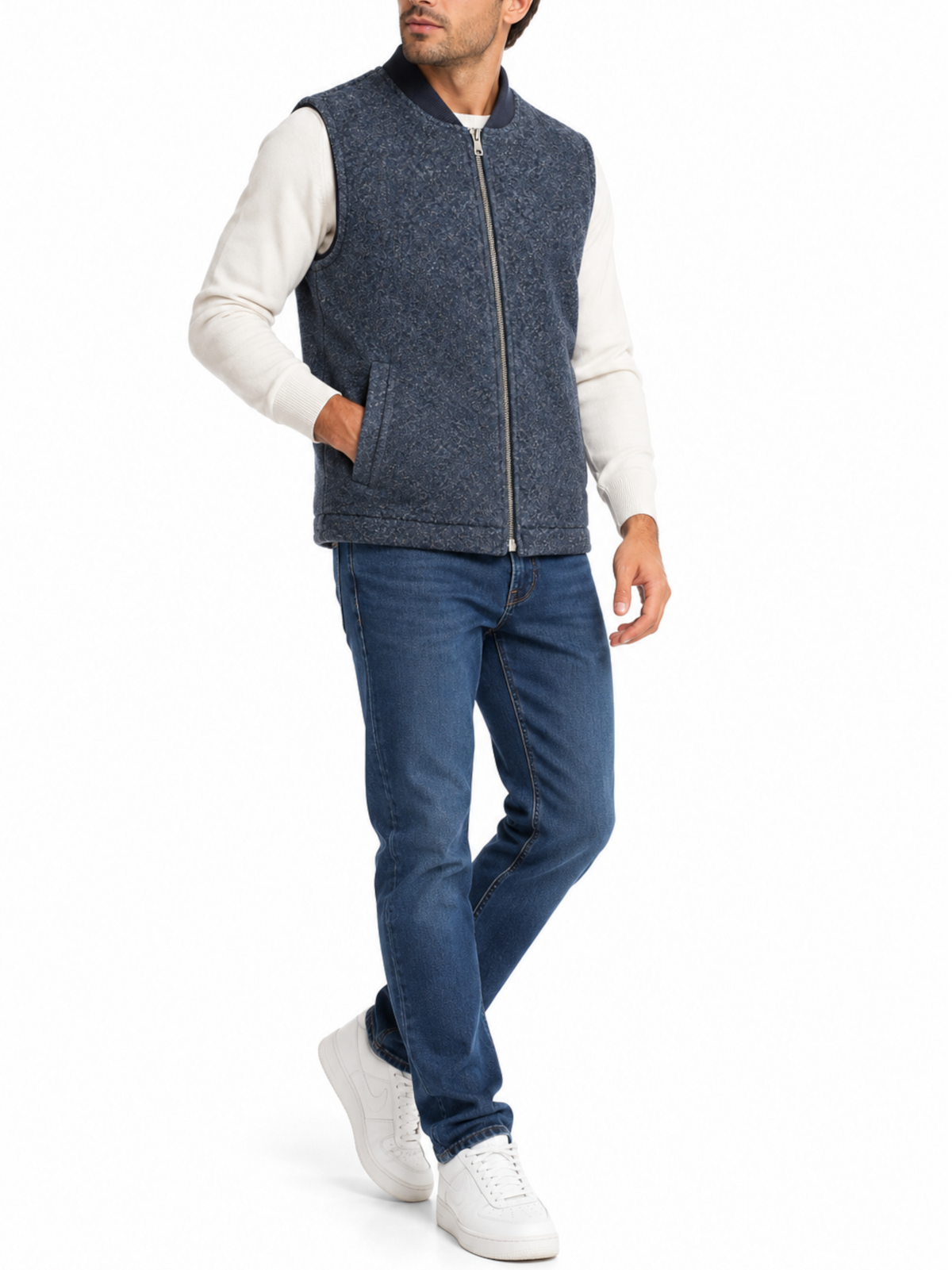 Gilet Mentore Blu basic a quadri COWBOY CINCINNATIJEANS MENTORE 