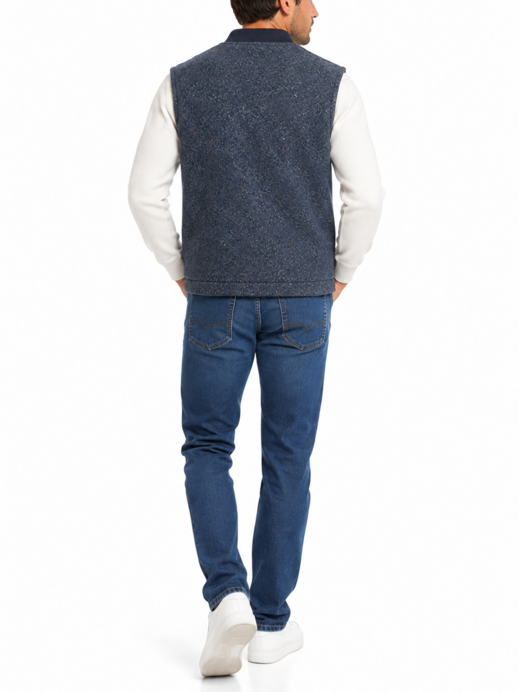 Gilet Mentore Blu basic a quadri COWBOY CINCINNATIJEANS MENTORE 
