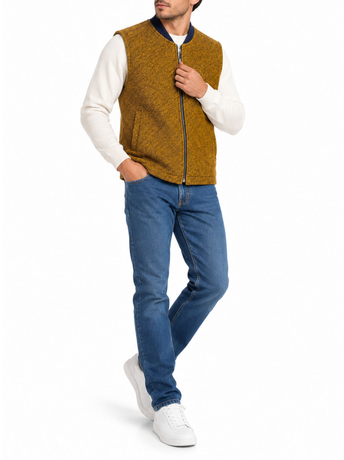 Gilet Mentore Senape basic a quadri COWBOY CINCINNATIORO MENTORE 