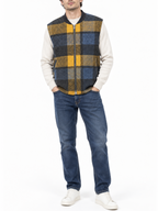 Gilet Mentore Blu senape basic a quadri COWBOY LAMBADASC/JEANS MENTORE 