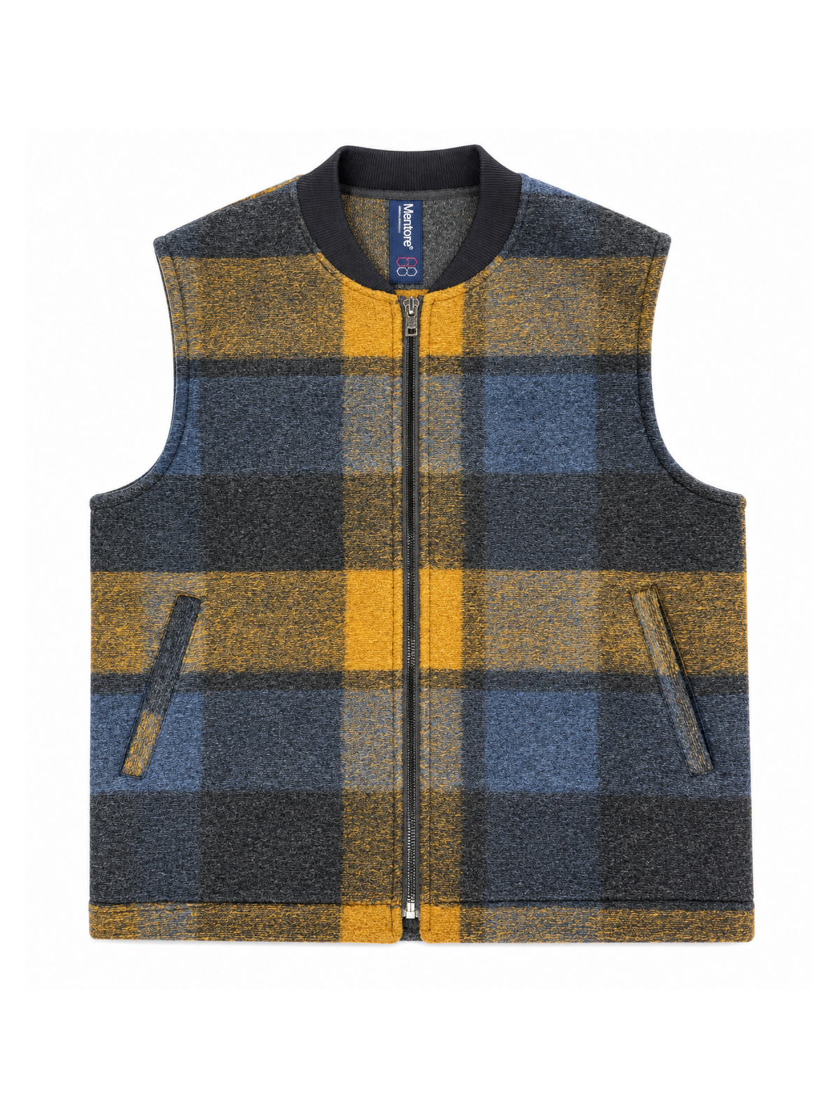 Gilet Mentore Blu senape basic a quadri COWBOY LAMBADASC/JEANS MENTORE 