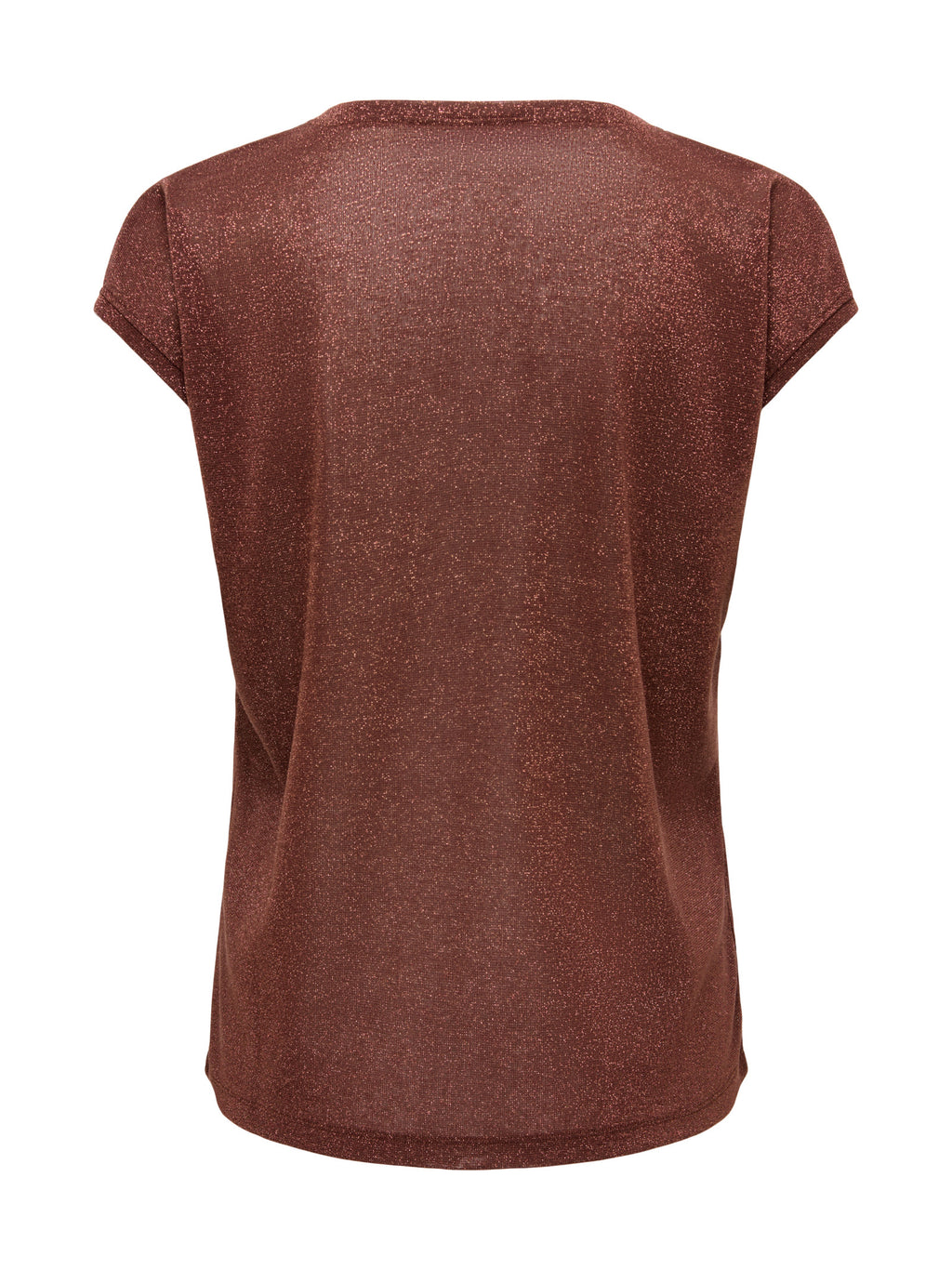 T-Shirt Only Silver Marrone in lurex 15136069 /Deep Mahogany ONLY 