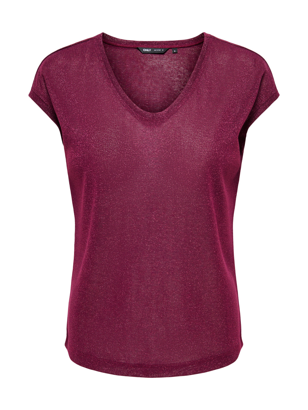 T-Shirt Only Silver Bordeaux in lurex 15136069 /Fig ONLY 