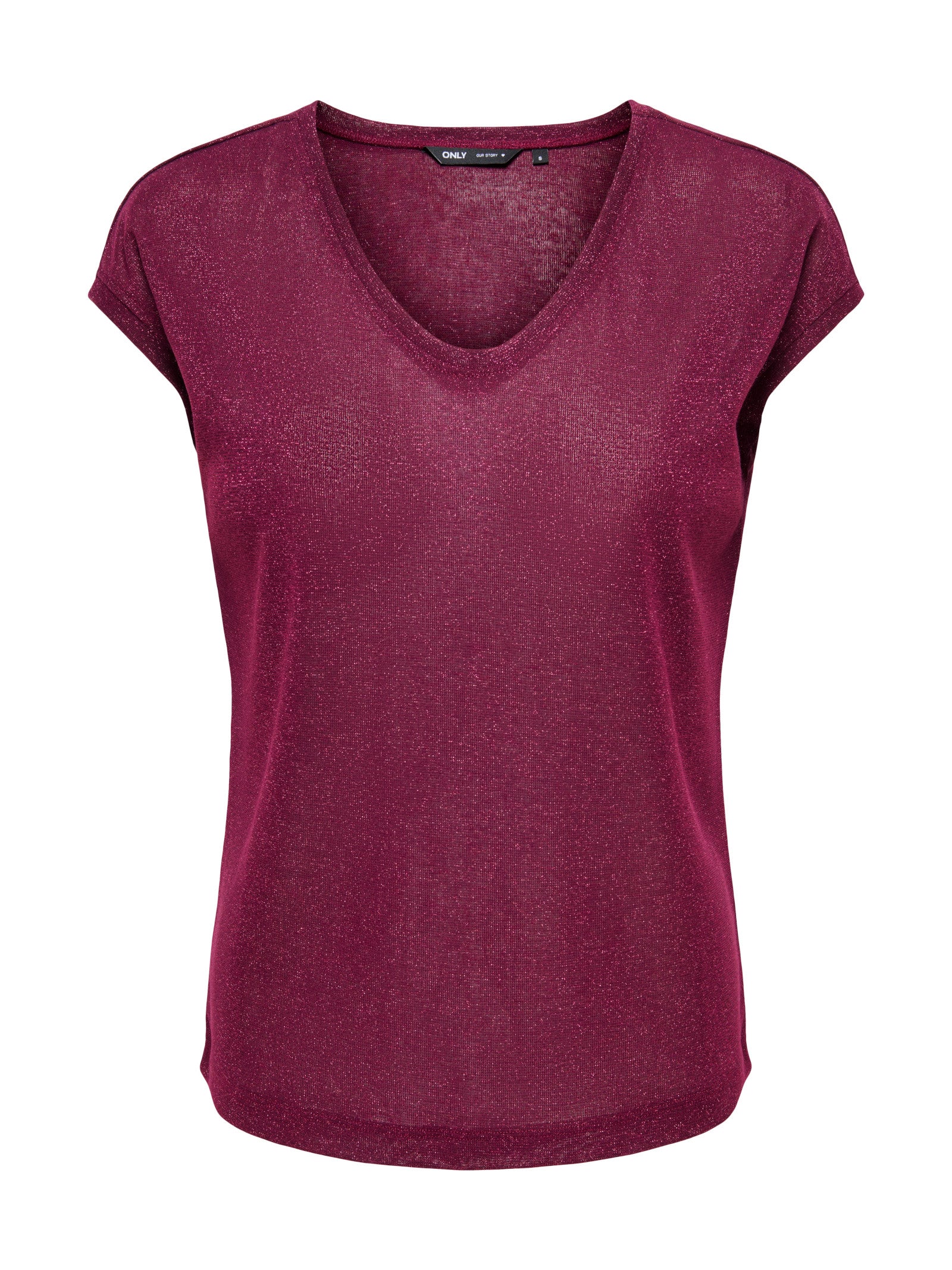 T-Shirt Only Silver Bordeaux in lurex 15136069 /Fig ONLY 