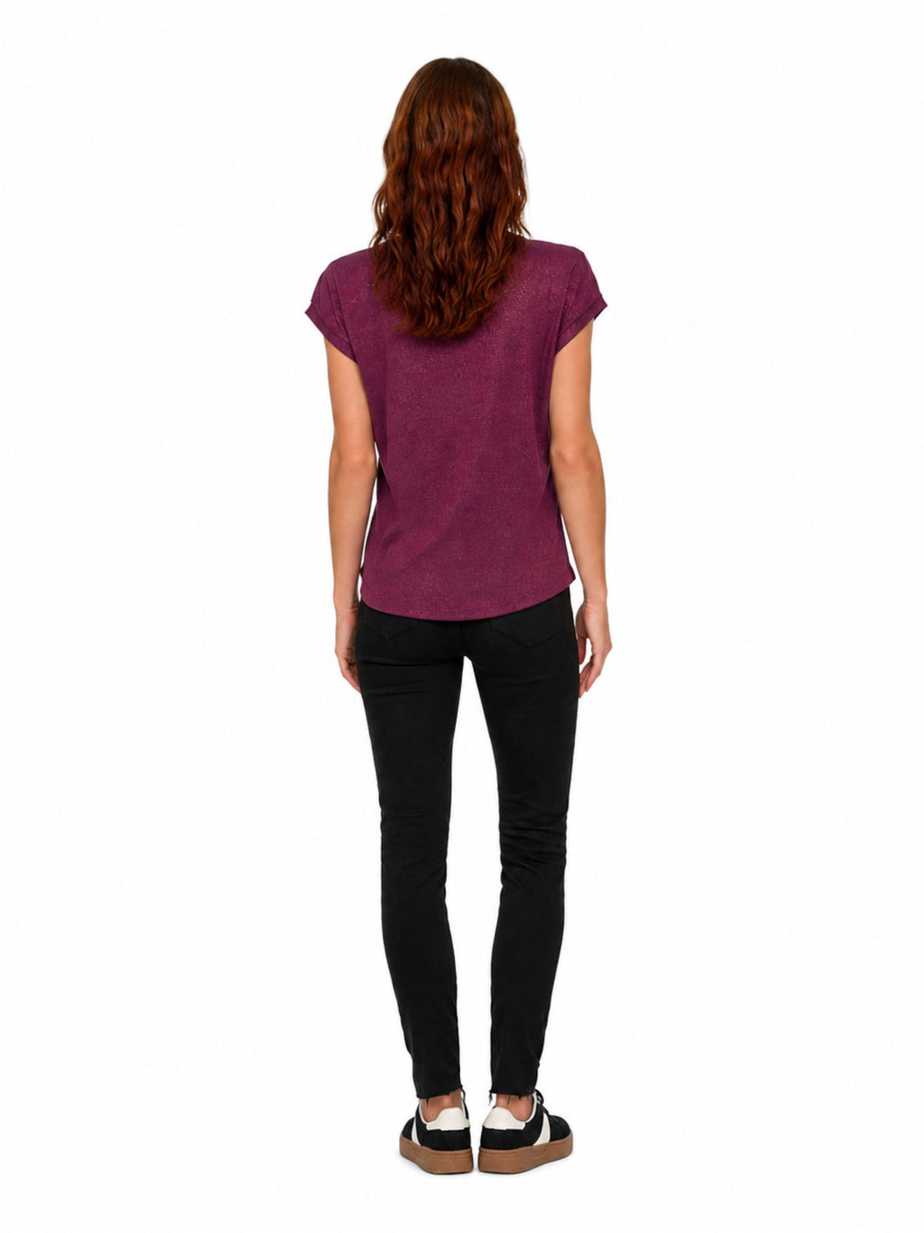 T-Shirt Only Silver Bordeaux in lurex 15136069 /Fig ONLY 