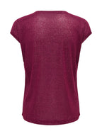 T-Shirt Only Silver Bordeaux in lurex 15136069 /Fig ONLY 