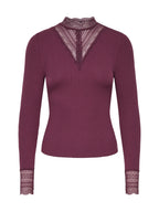 Maglia Only Tilde Bordeaux in pizzo 15207788 /Fig ONLY 