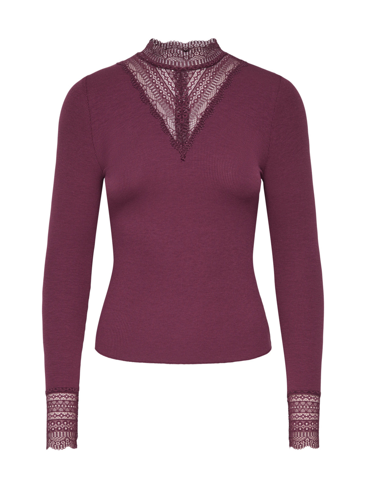 Maglia Only Tilde Bordeaux in pizzo 15207788 /Fig ONLY 