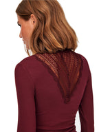 Maglia Only Tilde Bordeaux in pizzo 15207788 /Fig ONLY 