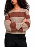 Maglia ONLY Aya Nocciola a righe larghe 15259682 /Pumice Stone ONLY 