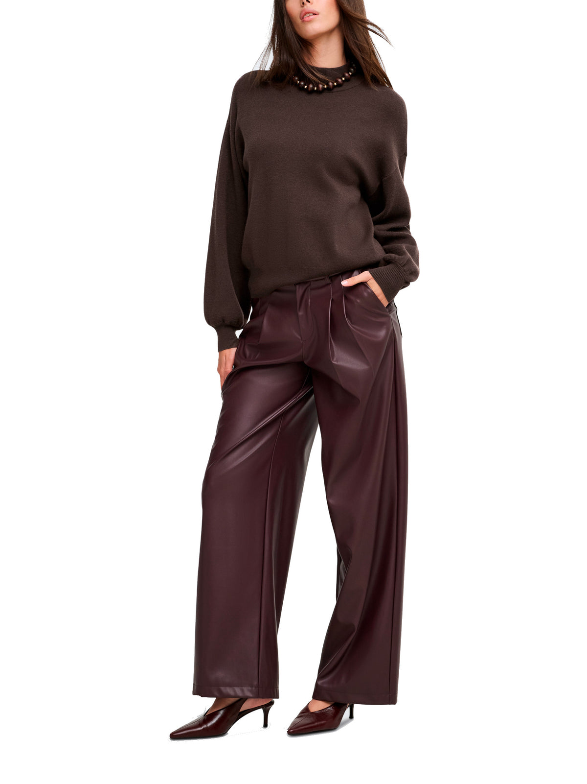 Maglia ONLY Enya Marrone con collo alto 15302262 /Chocolate Torte ONLY 