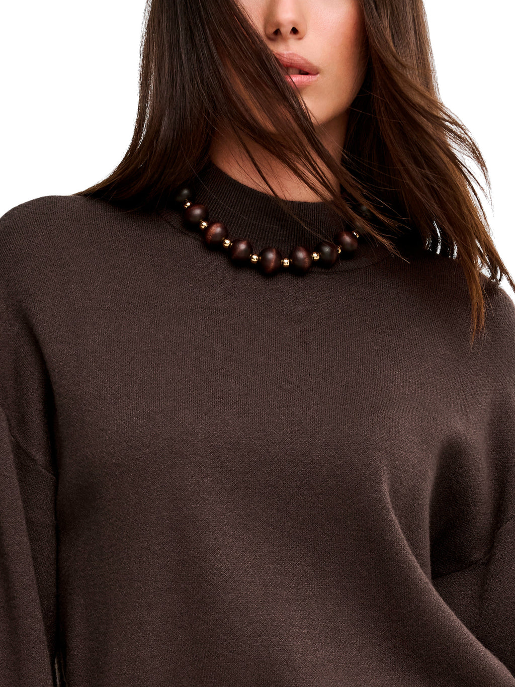 Maglia ONLY Enya Marrone con collo alto 15302262 /Chocolate Torte ONLY 