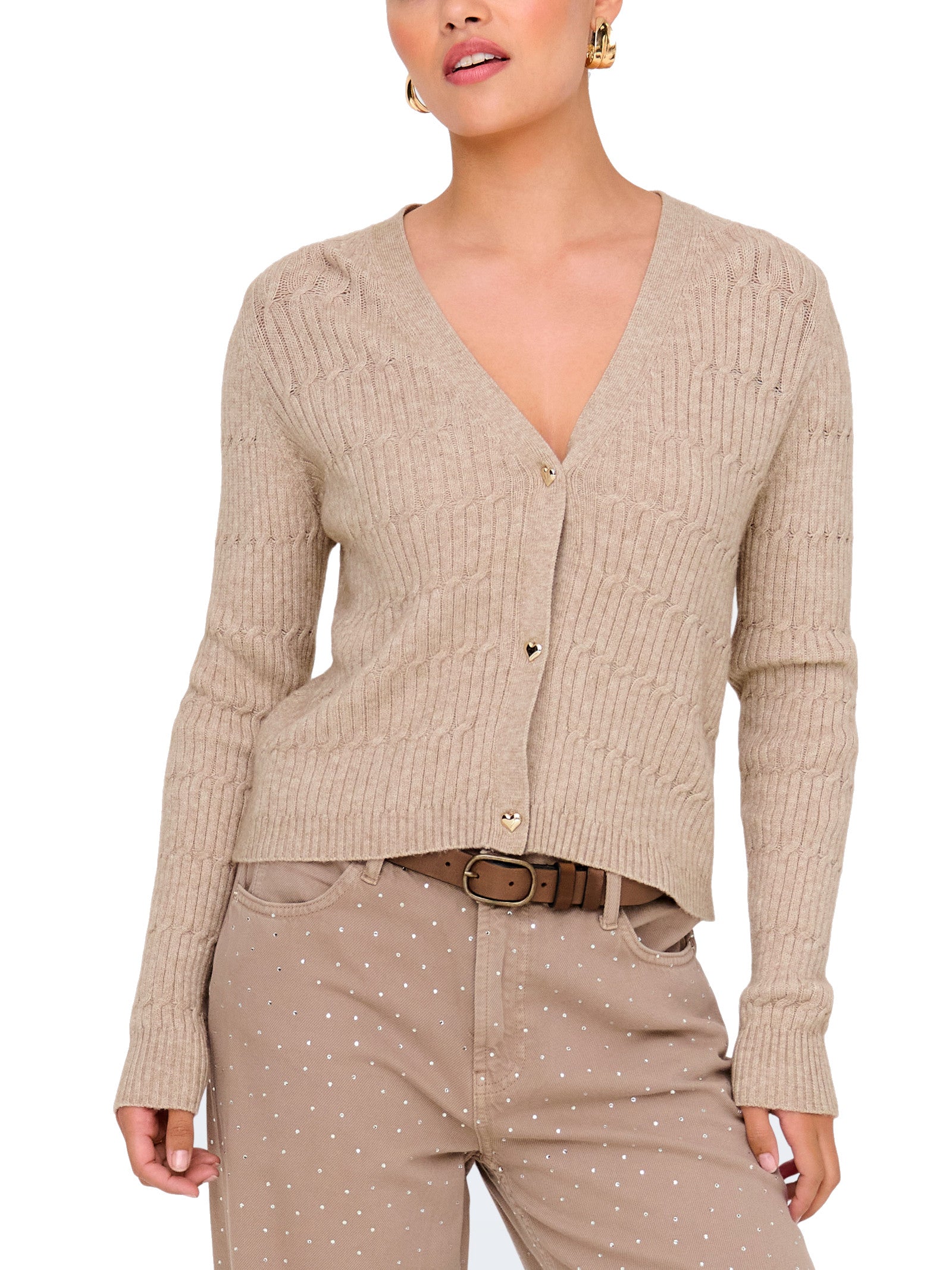 Cardigan Only Katia Beige con bottoni 15310902 /Mocha Meringue ONLY 