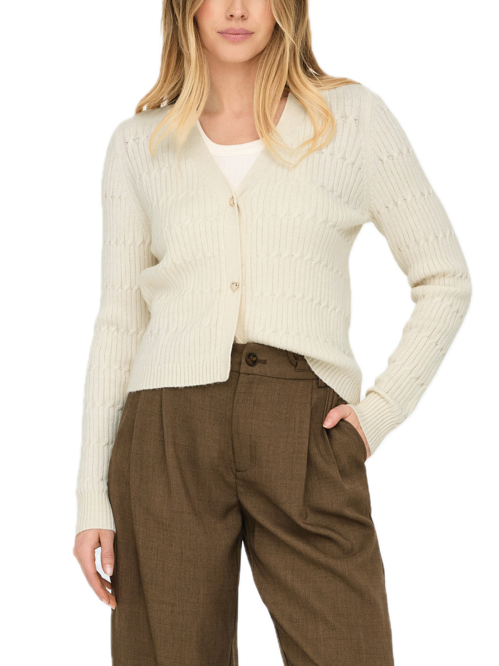 Cardigan Only Katia Panna con bottoni 15310902 /Whitecap Gray ONLY 