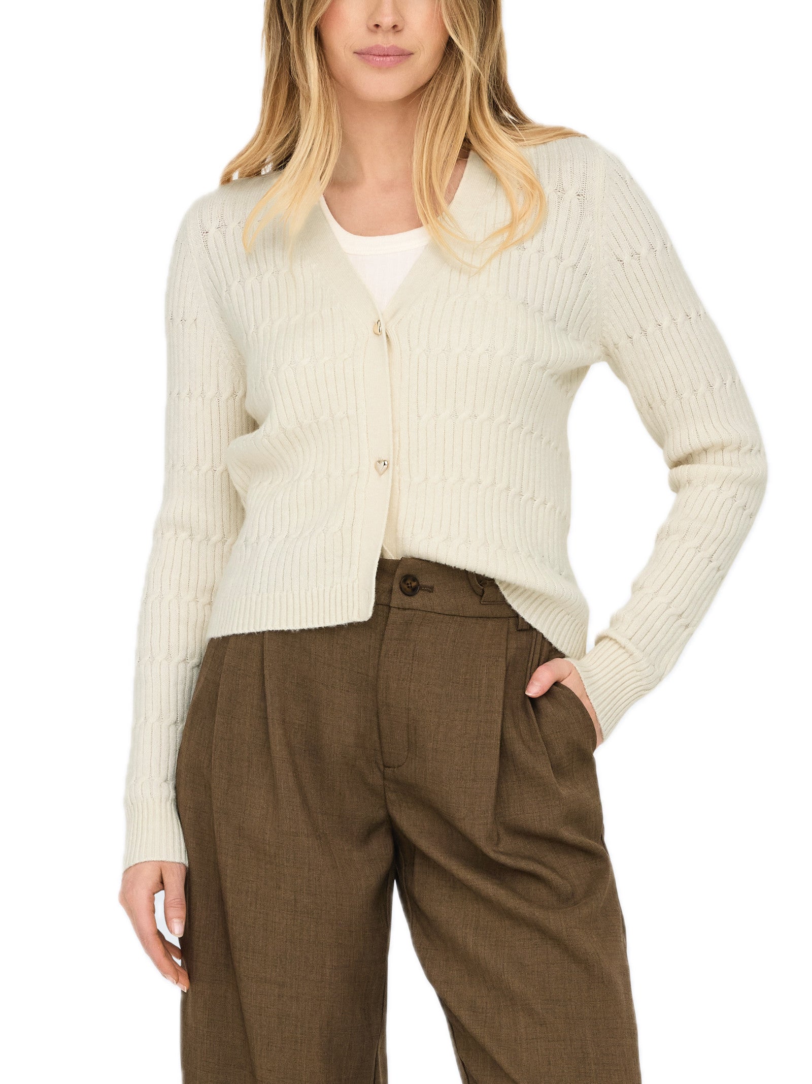 Cardigan Only Katia Panna con bottoni 15310902 /Whitecap Gray ONLY 