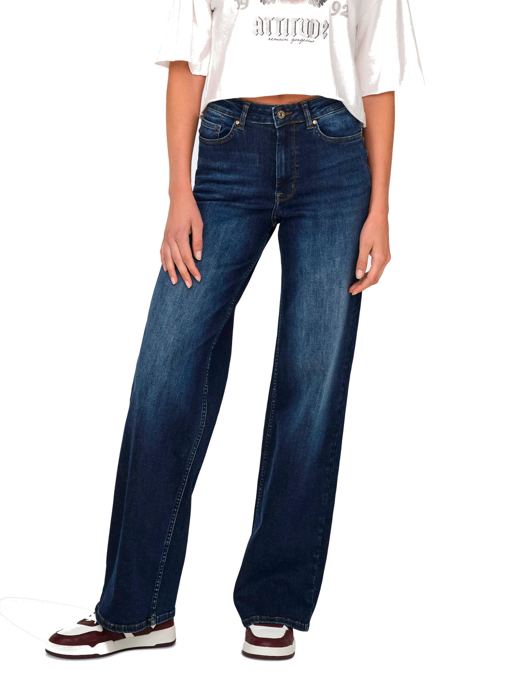 Jeans Only Madison Blush Dark Blue Denim wide leg 15318405 /Dark Blue Denim ONLY 