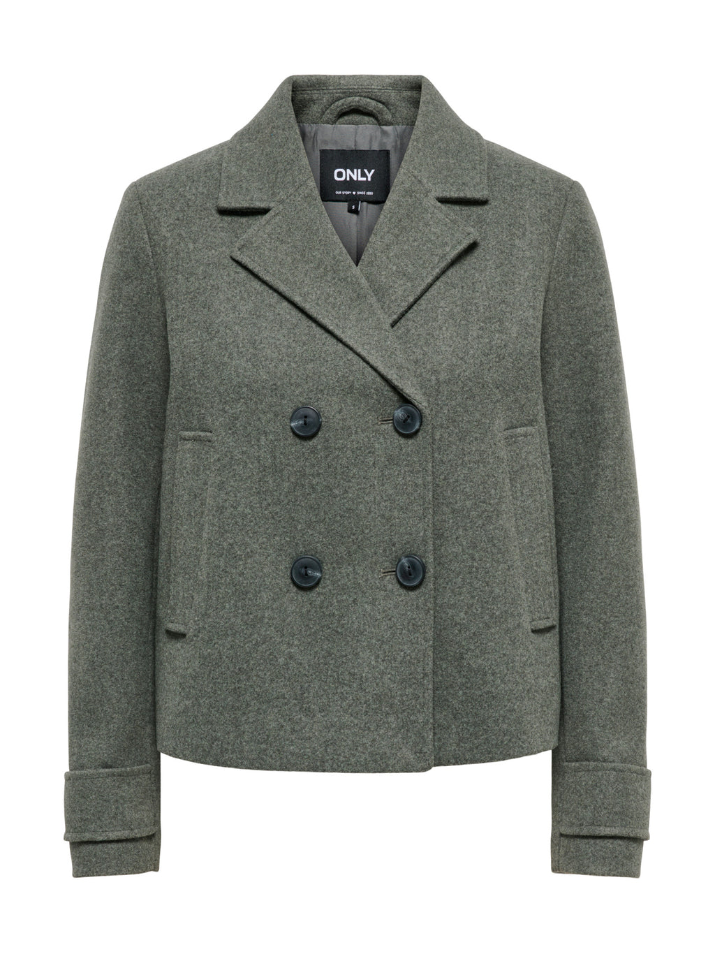 Giubbotto Only  Freja Verde doppiopetto<BR/> 15320983 /Castor Gray ONLY 