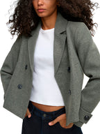 Giubbotto Only  Freja Verde doppiopetto<BR/> 15320983 /Castor Gray ONLY 