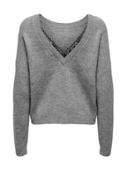 Maglia Only Manifesta Grigio scollo a V 15329229 /Light Grey Melange ONLY 