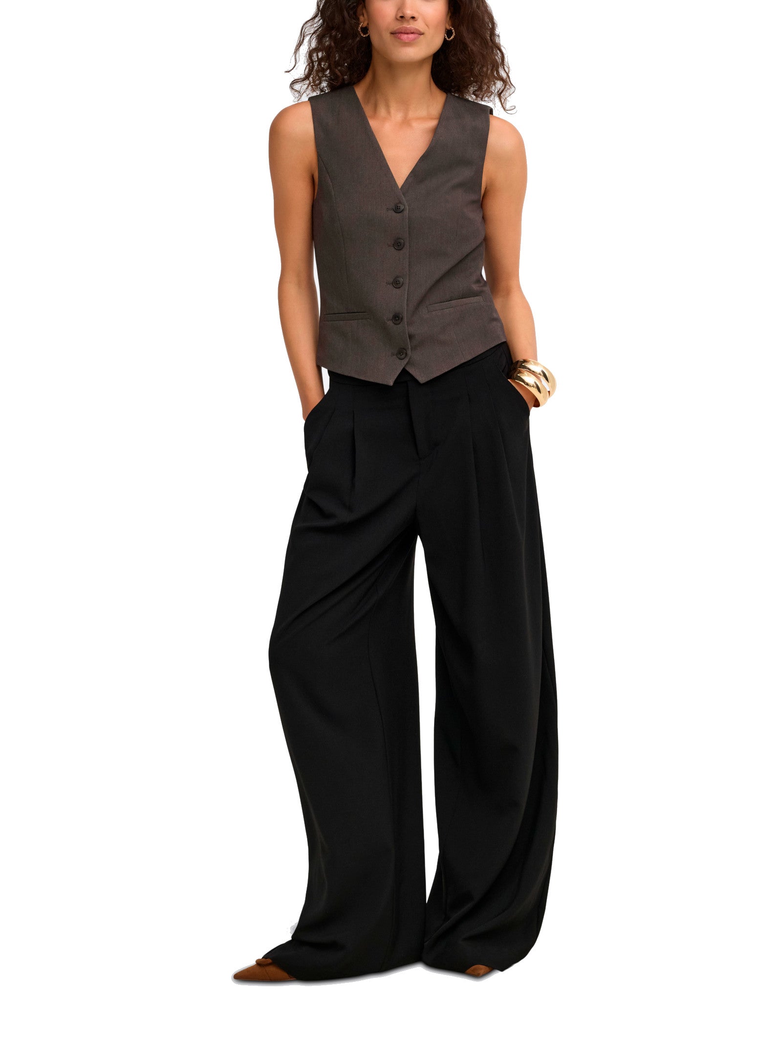 Gilet Only Iris Marrone con scollo a V 15331287 /Chocolate Torte ONLY 