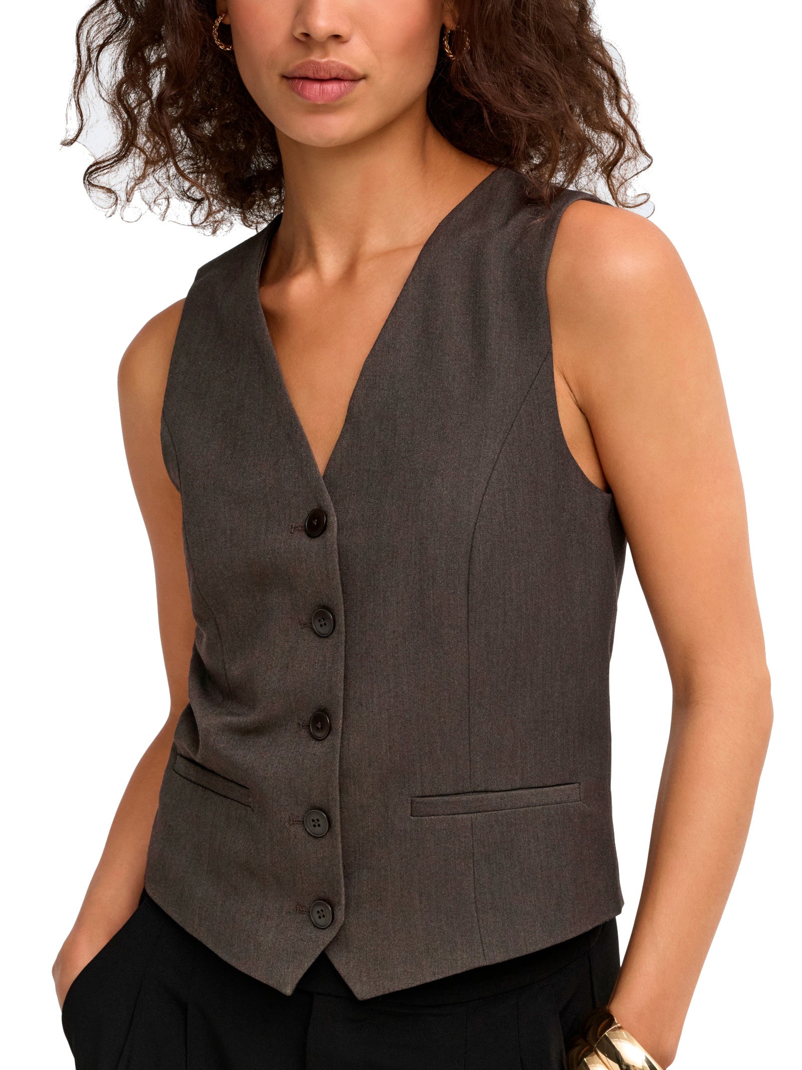 Gilet Only Iris Marrone con scollo a V 15331287 /Chocolate Torte ONLY 