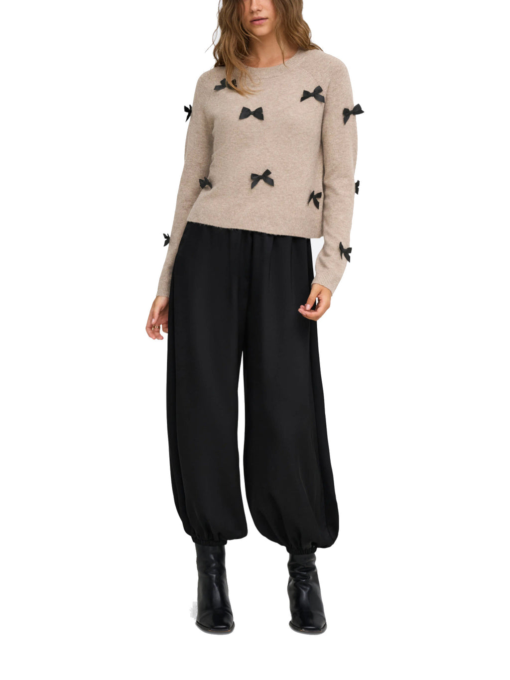 Maglia Only Noelle Beige con fiocchi 15342560 /Beige ONLY 