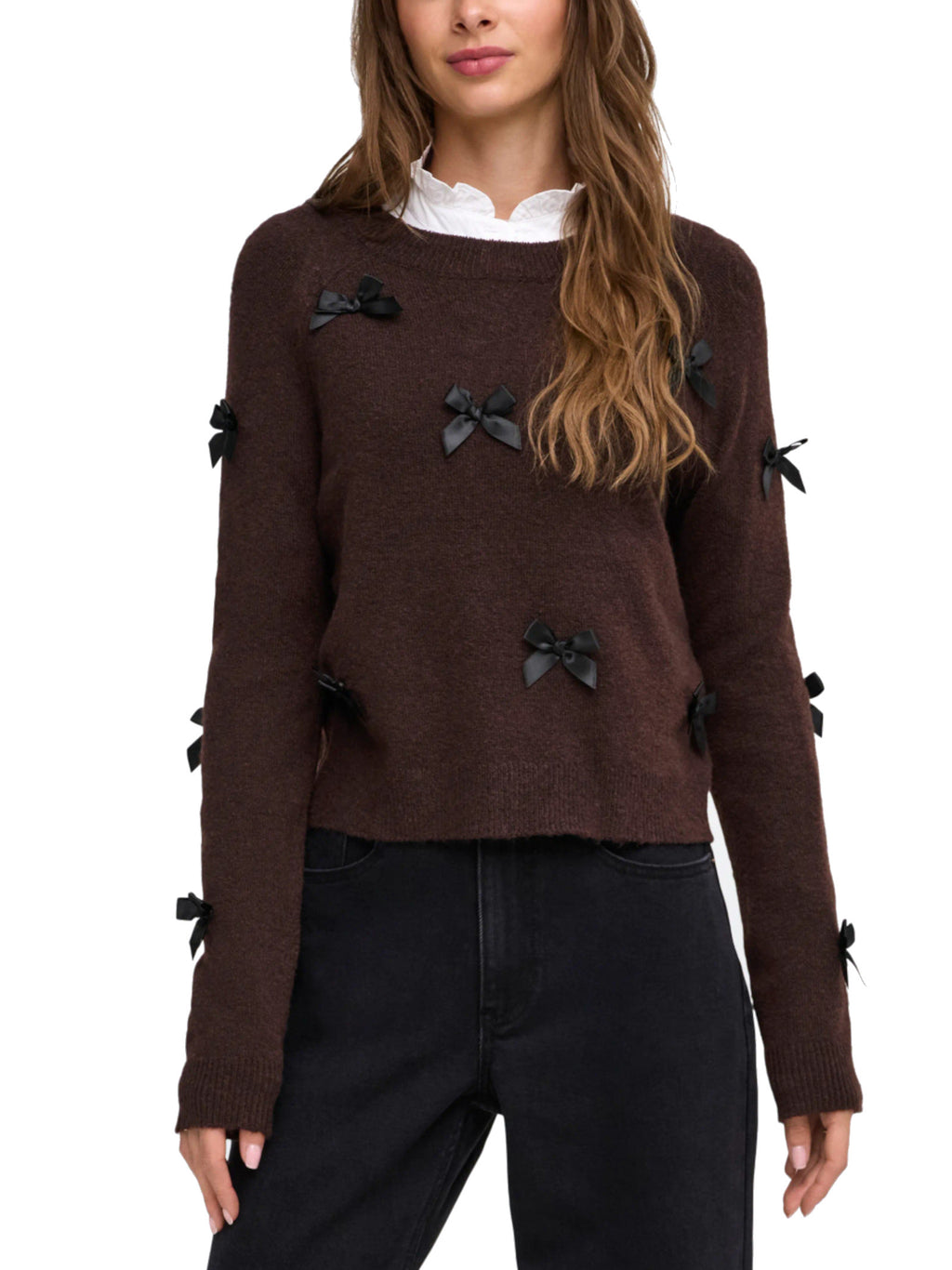 Maglia Only Noelle Marrone con fiocchi 15342560 /Chocolate Torte ONLY 