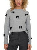 Maglia Only Noelle Grigio con fiocchi 15342560 /Light Grey Melange ONLY 