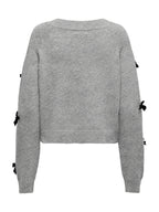 Maglia Only Noelle Grigio con fiocchi 15342560 /Light Grey Melange ONLY 