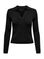 Maglia Only Nero Kaya con colletto 15344841 /Black ONLY 