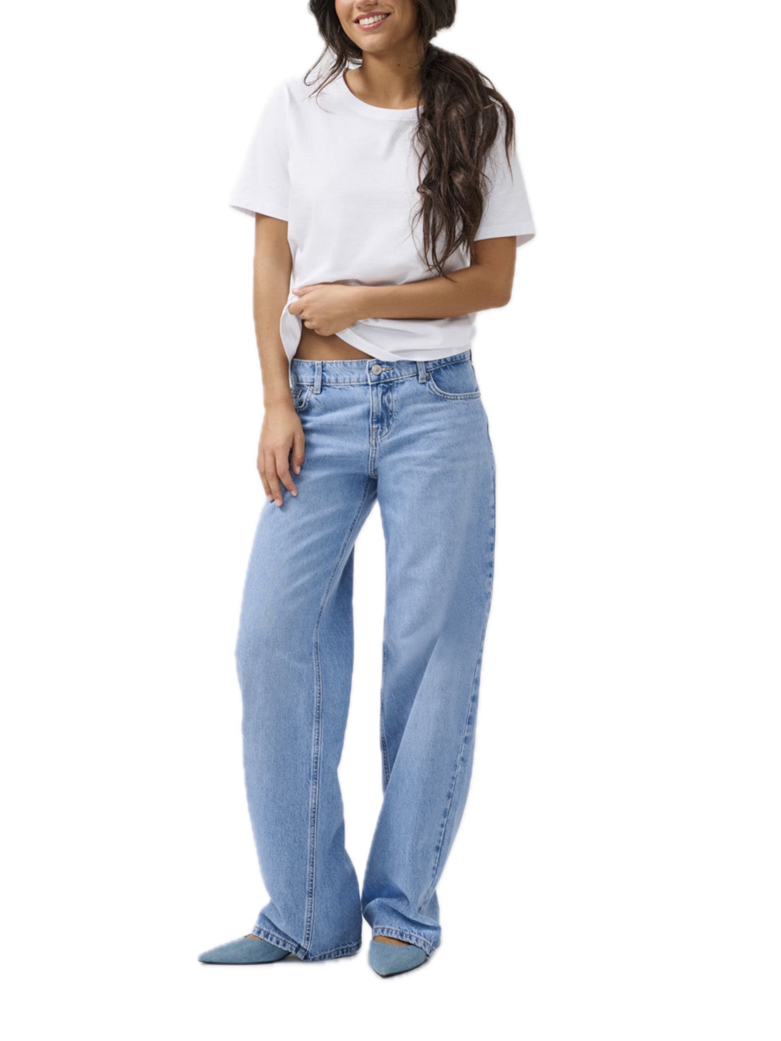 Jeans Only Brenda Light Blue Denim Low wide 15345428 /Light Medium Blue Denim ONLY 