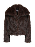 Pelliccia Only Dawn Marrone con ampio collo a revers 15348977 /Chocolate Torte ONLY 