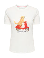 T-shirt Only Baria Bianca con stampa frontale 15353246 /Cloud Dancer ONLY 