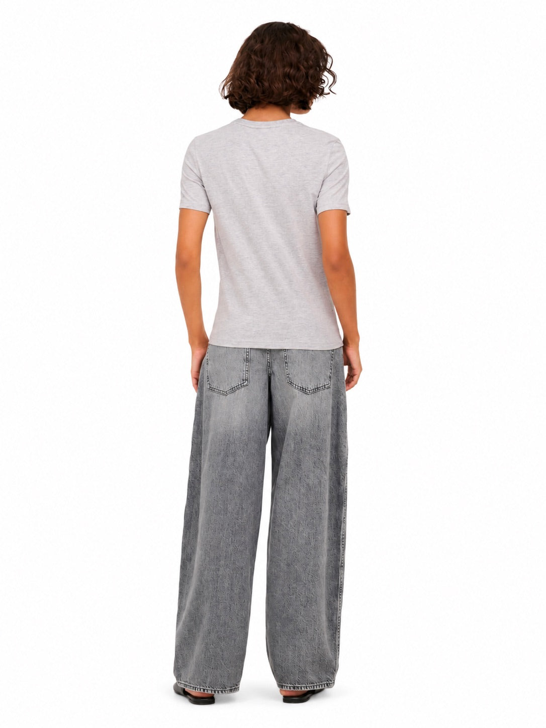 T-shirt Only Baria Grigia con stampa frontale 15353246 /Light Grey Melange ONLY 