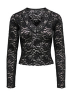 T-shirt Only Nikka Nera in pizzo floreale 15355839 /Black ONLY 