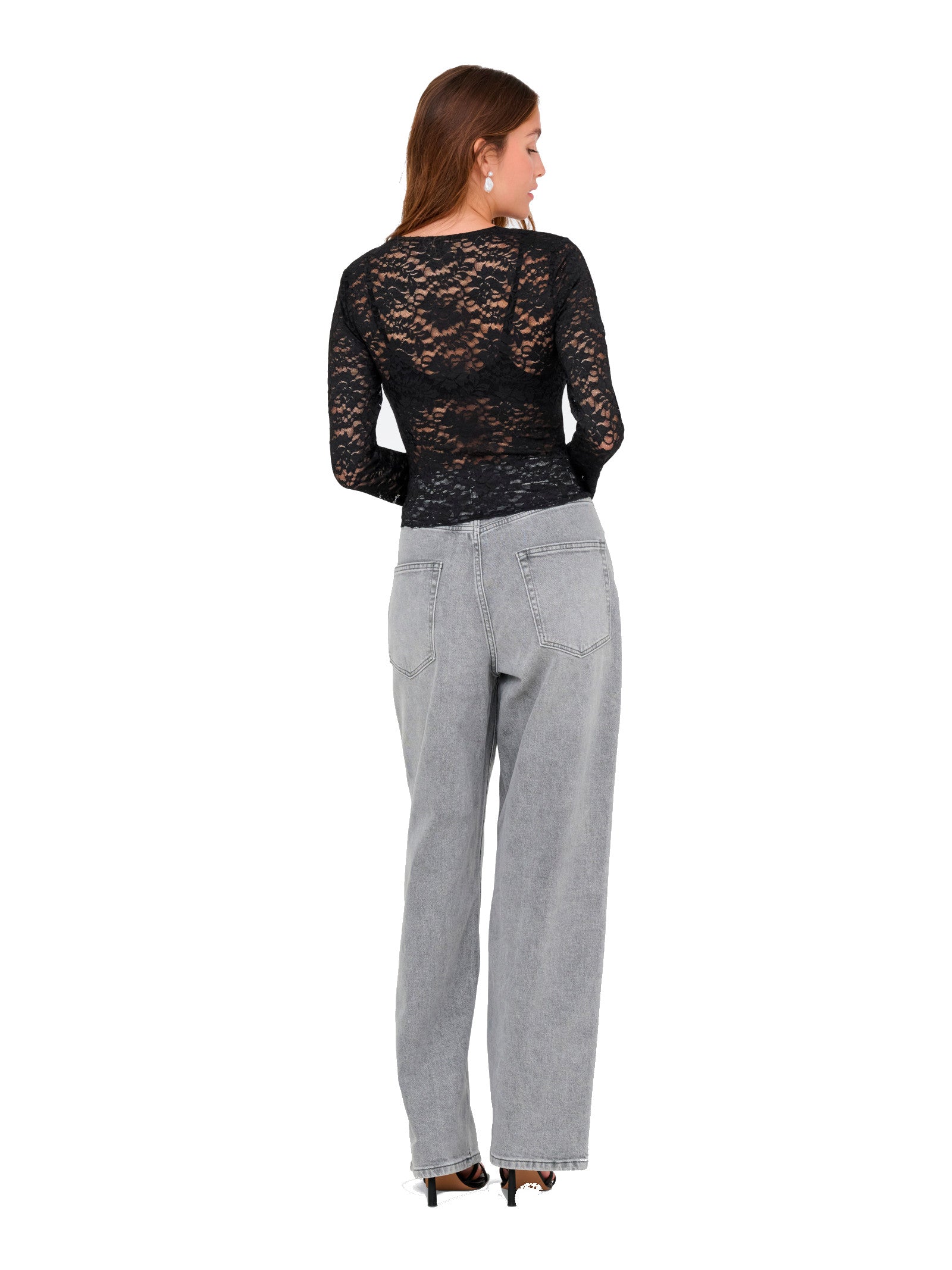 T-shirt Only Nikka Nera in pizzo floreale 15355839 /Black ONLY 