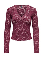 T-shirt Only Nikka Vinaccia in pizzo floreale 15355839 /Fig ONLY 