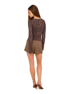 T-shirt Only Nikka Marrone in pizzo floreale 15355839 /Seal Brown ONLY 