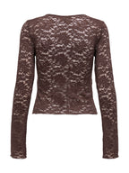 T-shirt Only Nikka Marrone in pizzo floreale 15355839 /Seal Brown ONLY 