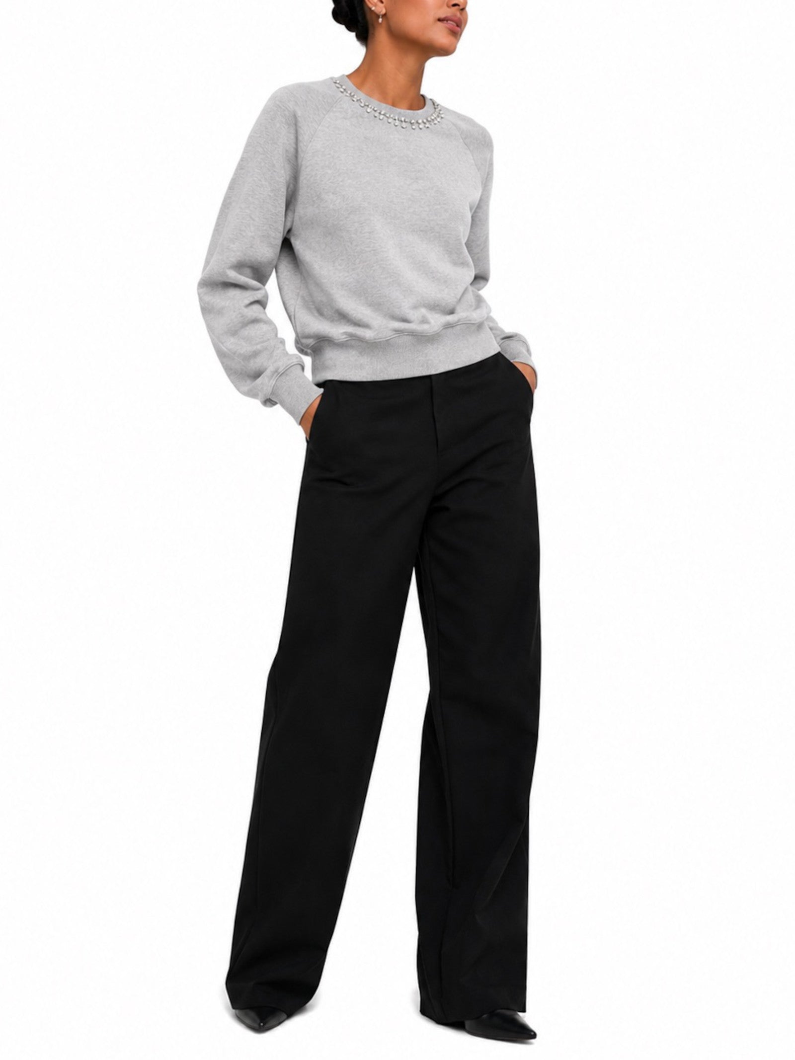 Felpa Only Jett Grigia girocollo 15355912 /Light Grey Melange ONLY 