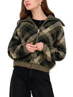 Cardigan Only Maron con fantasia a rombi 15358211 /Forest Night ONLY 