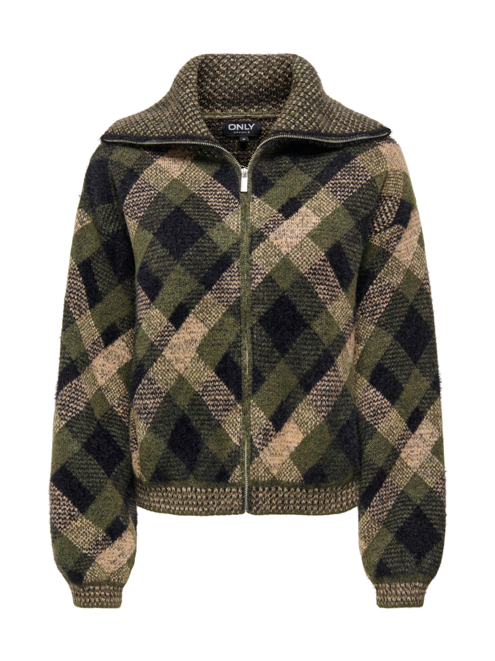 Cardigan Only Maron con fantasia a rombi 15358211 /Forest Night ONLY 