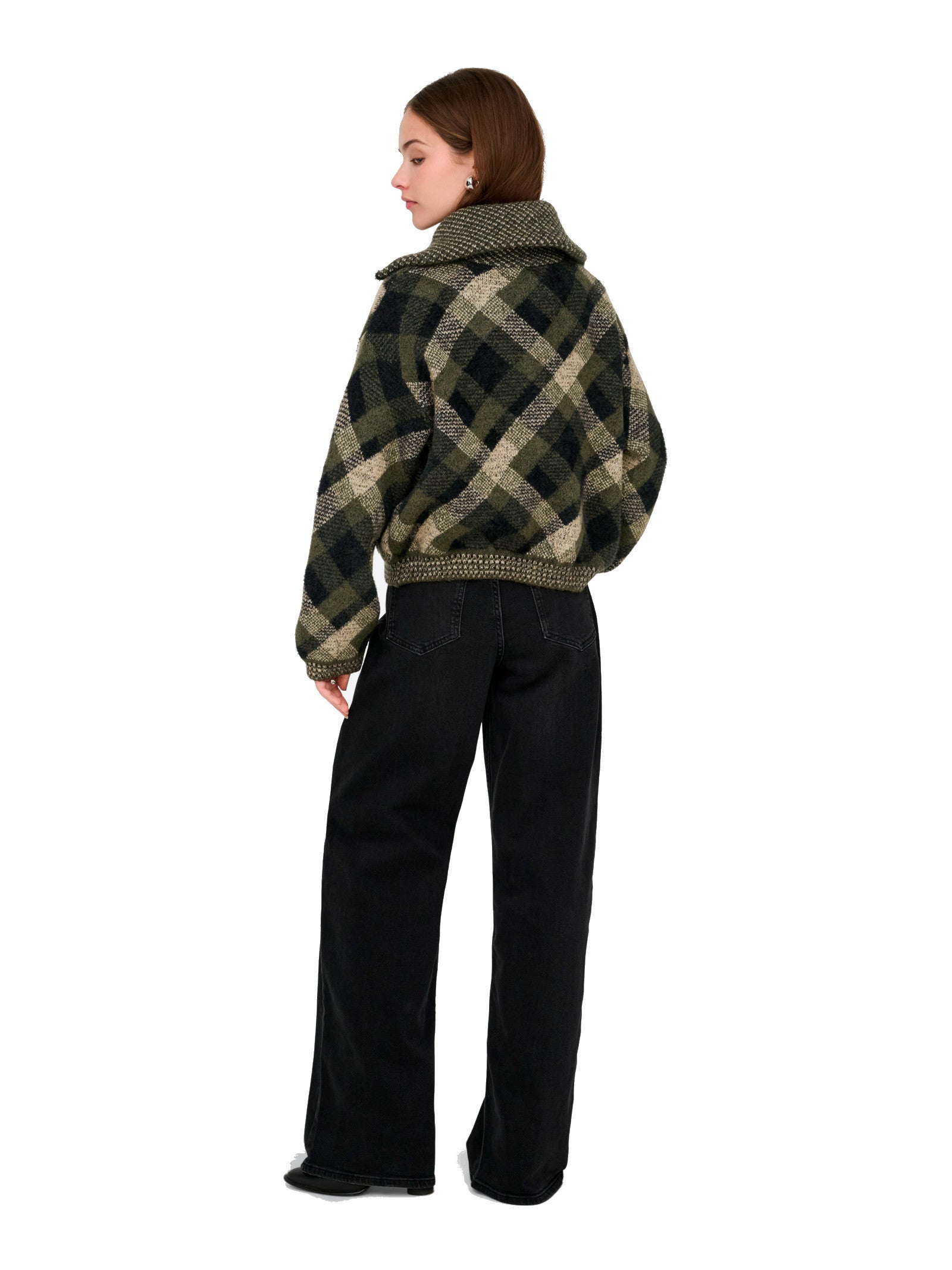 Cardigan Only Maron con fantasia a rombi 15358211 /Forest Night ONLY 