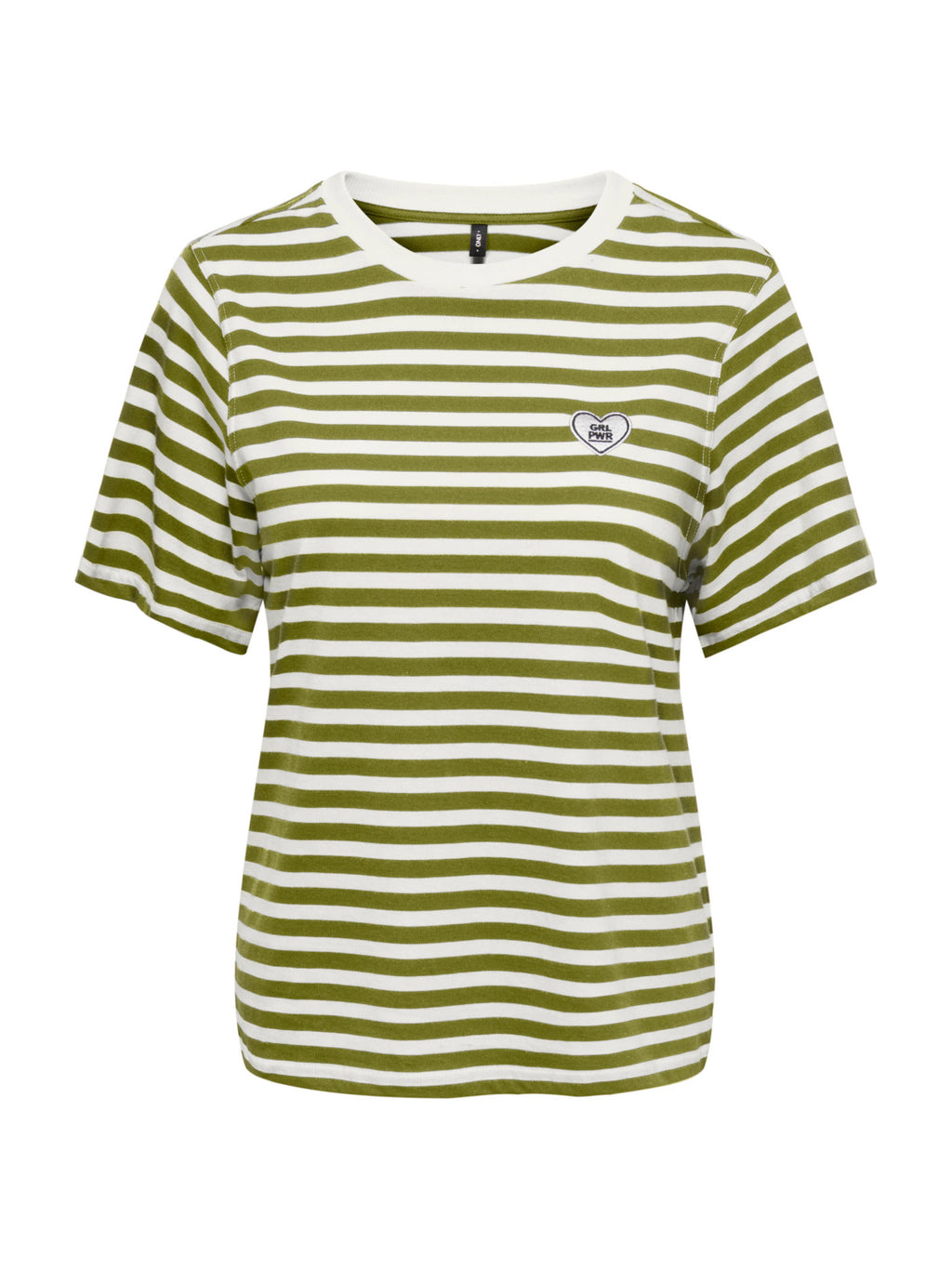T-shirt Only Livina Verde bianco a maniche corte a righe 15359677 /Cardamom Seed ONLY 